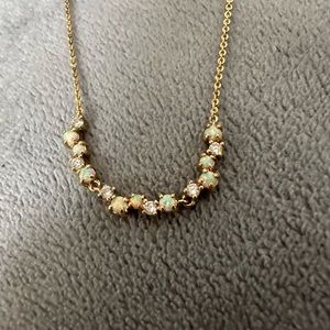 Opal gold necklace